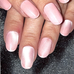 Velvet Cat Eye Shimmer press-on nails, custom reusable gel nails