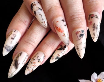 Chinese Porcelain Art Press On Nails: Custom Gel Nails