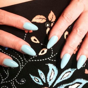 Custom Shade press-on nails, solid color glossy or matte gel nails