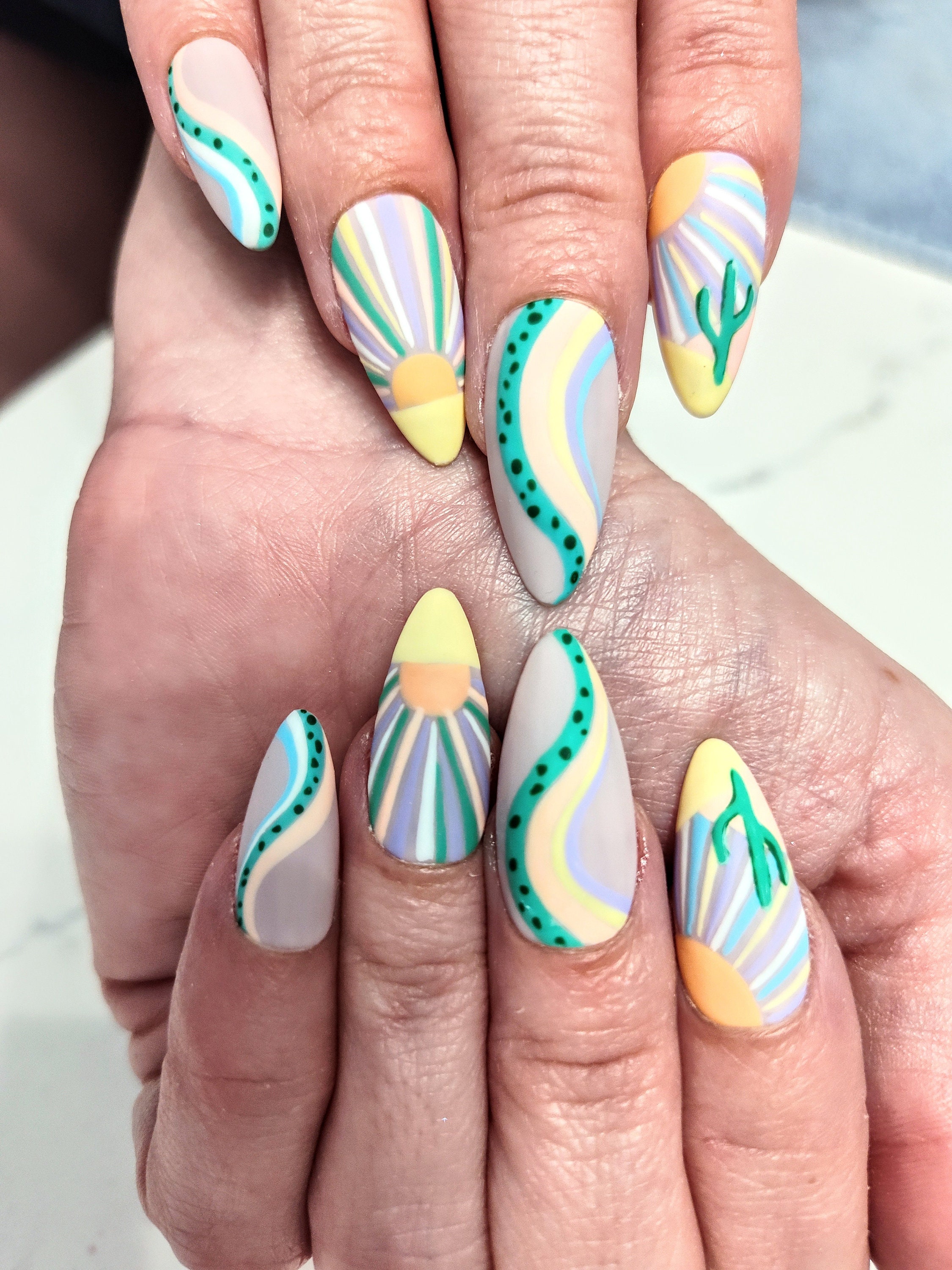 Desert Sunset Western Nails That Wow