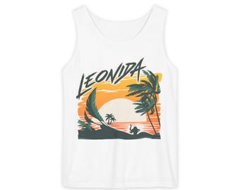 GTA 6 Jason Leonidas Tanktop | Vice City Sunset Palm Trees Shirt, Jason GTA VI Top, Grand Theft Auto 6 Fan Merch