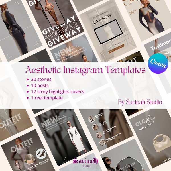 Templates Instagram for fashion business | Templates Instagram for clothes | Canva templates for Instagram