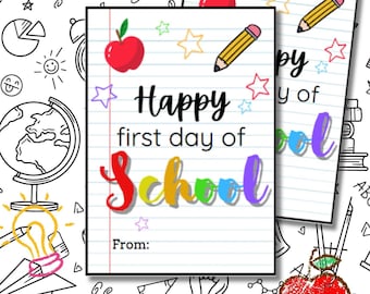 First day of school tags, happy first day tags, teacher tags, student gift tags, printable tags, PTO teacher tags, back to school tags