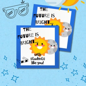 Solar Eclipse student cadeau tags, eclips leraar tags, PTO eclipse tags, student cadeau tags, afdrukbare eclipse tags, zonsverduistering