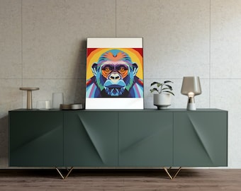 Wektor małpy, Ilustracja małpy, Dekoracja kubka, Koszulka z nadrukiem małpy, DXF, SVG, PNG, Rysunek wektorowy, Pobierz wektor