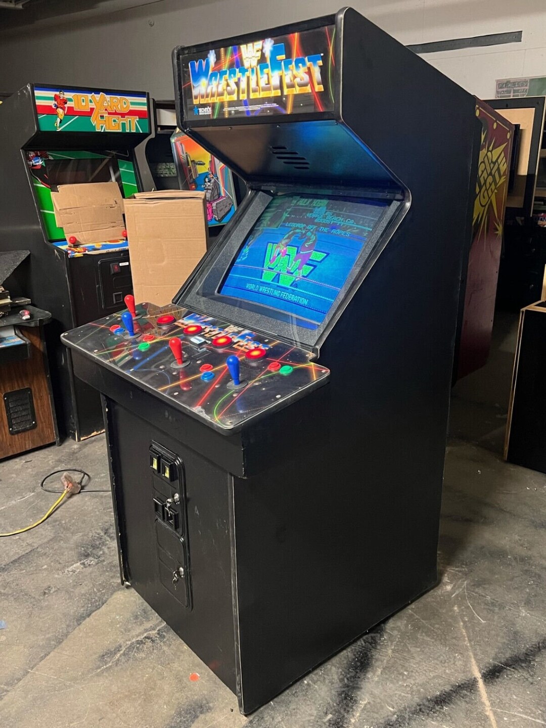Vintage Arcade Machine Cocktail Table , Multigame Theme , Table Top