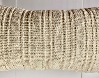 White Crochet Oblong Pillow