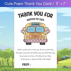 Porte-cartes cadeau d'été pour chauffeur de bus imprimable, cadeau de remerciement pour chauffeur de bus, carte numérique imprimable pour chauffeur de bus scolaire de fin d'année scolaire