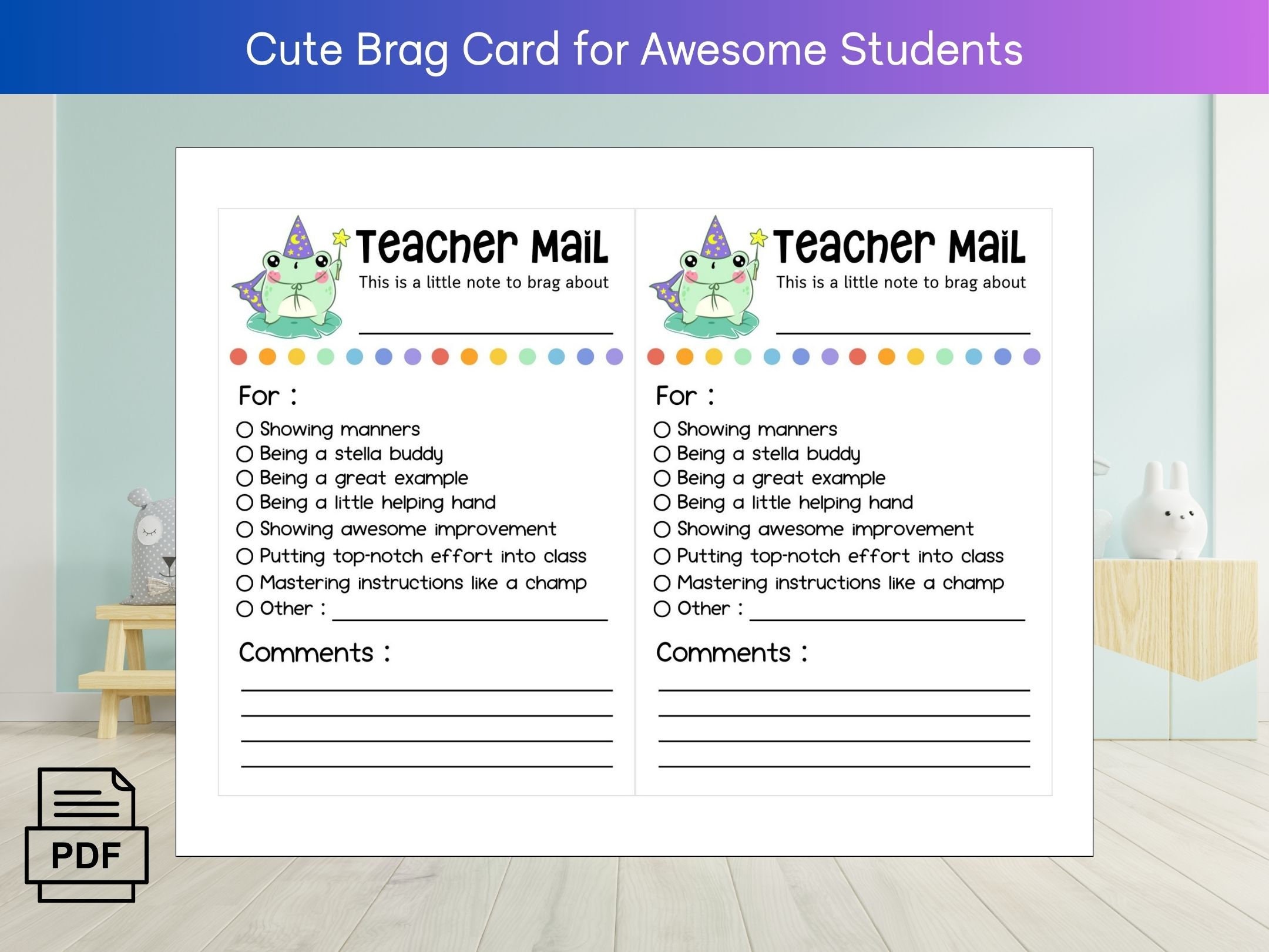 Daycare Quick Note for Teacher, Care Giver, Note to Parent, Preschool