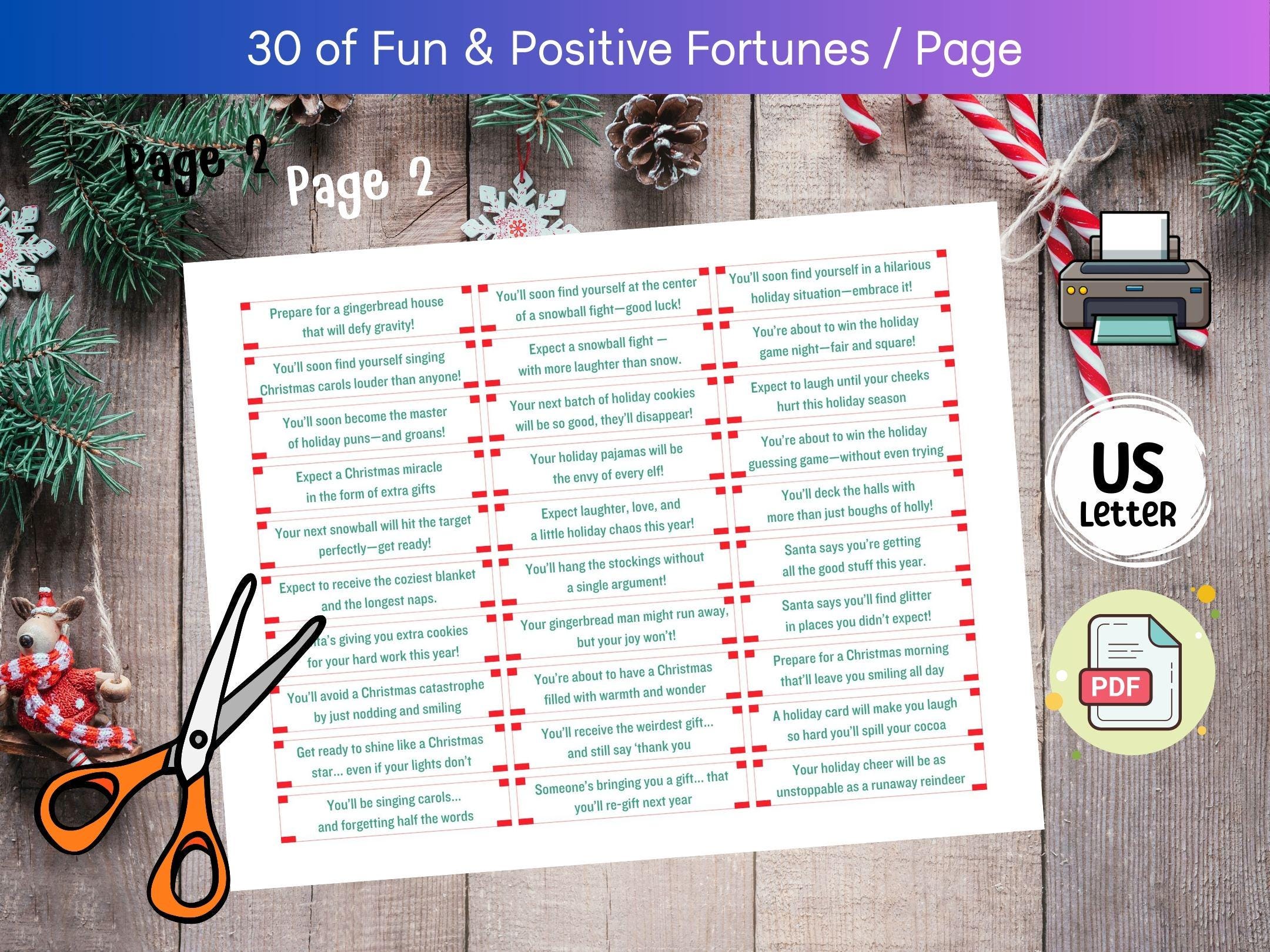 120 christmas fortune cookie messages: fun holiday party game (pdf