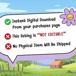 Pu&ograve; includere: Una grafica di download digitale con un fiore viola e un fumetto. Il fumetto contiene tre caselle di controllo con testo. La prima casella di controllo &egrave; selezionata e dice "Download digitale istantaneo dalla tua pagina di acquisti". La seconda casella di controllo non &egrave; selezionata e dice "Questo elenco &egrave; "NON MODIFICABILE"". La terza casella di controllo non &egrave; selezionata e dice "Nessun articolo fisico verr&agrave; spedito".