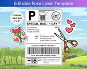 Editable Prank Shipping Label Template: Fun Gift Box Label (4x6, Digital Download)
