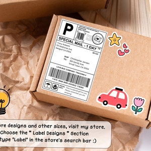 Editable Prank Shipping Label Template: Fun Gift Box Label (4x6 ...