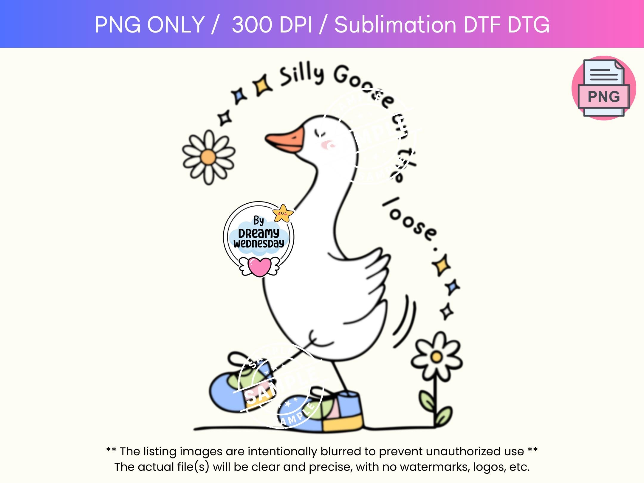 Silly goose on the loose Boy PNG sublimation file, DTX DTG transfer Diy craft for T-shirt design, mug, sticker, card, Silly goose in sneaker