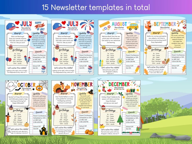 Editable School Newsletter Template Bundle: Classroom Updates (digital ...
