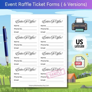 Urlaub Raffle Ticket Form, minimale druckbare Enter to Win Ticket, Büroaktivität, Zeichnung Slips, Co Worker Event print und PDF Form zu schneiden