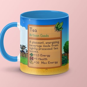 Stardew Valley Coffee Mug, Stardew Valley Tea Stats Mug, Stardew Valley Coffee Cup, Stardew Valley Tea Cup, Video Gamer Birthday Xmas Gift