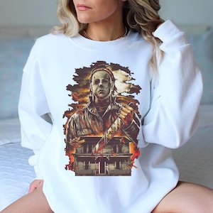 Vintage Michael Myers Halloween Tee Shirt Sweatshirt Hoodie, Horror Movie Shirt, Retro Halloween Sweatshirt, Horror Movie Thriller Gifts
