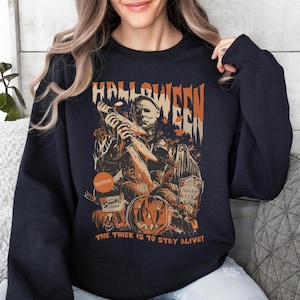 Vintage Michael Myers Halloween Tee Shirt Sweatshirt Hoodie, Horror Movie Shirt, Retro Halloween Sweatshirt, Friday the 13th, Thriller Tee