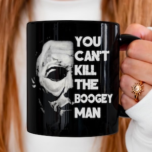Horror Movie Coffee Mug, Retro Michael Myers Halloween Thriller Coffee Mug, Vintage Scary Movie Horror Mug, You Cant Kill The Boogeyman Mug