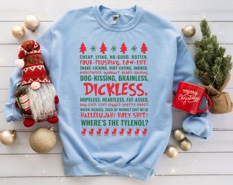 Sudadera navideña con frases divertidas de Clark Griswold Rant, suéter con humor navideño, camiseta navideña divertida, regalo navideño divertido