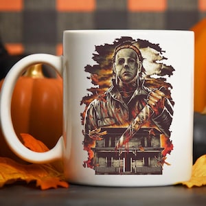 Horror Movie Coffee Mug, Retro Michael Myers Thriller Mug, Halloween Michael Meyers Coffee Mug, Scary Horror Movie Gifts, Classic Horror Mug
