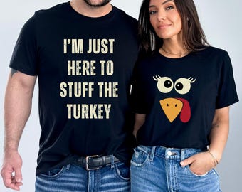 Camiseta de Acción de Gracias para parejas Camisetas divertidas de Acción de Gracias Conjuntos de pareja a juego para Acción de Gracias Camiseta de marido y mujer Camisetas de Acción de Gracias para parejas