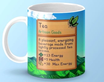 Stardew Valley Kaffeebecher, Stardew Valley Tee Stats Becher, Stardew Valley Kaffeetasse, Stardew Valley Teetasse, Videospieler Geburtstag, Weihnachtsgeschenk