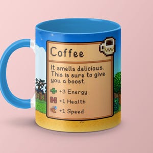 Stardew Valley Coffee Mug, Stardew Valley Game, Stardew Valley Coffee Mug Gift, Stardew Valley Cup, Coffee Stats, Video Game Mug, Gamer Mug