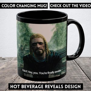 Skyrim Hey You&#39;re Finally Awake Color Changing Magic Mug, Skyrim Coffee Mug, Gamer Mug, Elder Scrolls Mug, Skyrim Magic Mug, Gamer Xmas Gift