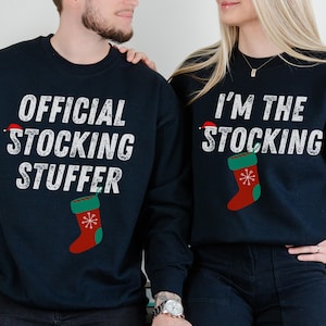 Christmas Couples Matching Shirts, Holiday Matching Outfits, Santa Sweater Cozy Winter Wear Adult Xmas Party Shirt Official Stocking Stuffer