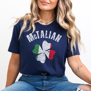 McTalian Italian Irish Tshirt Sweatshirt Long Sleeve Hoodie, Funny St Patricks Day Italian Shirt, Italian Flag Shirt, Shamrock Shirt, Italia