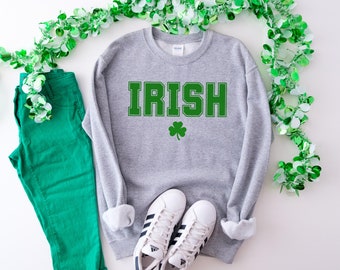 Suéter irlandés de la suerte, sudadera divertida del día de San Patricio, camiseta de trébol feliz, camiseta irlandesa, camiseta del día de San Patricio para mujer