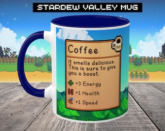 Stardew Valley Kaffeebecher, Stardew Valley Spiel, Stardew Valley Kaffeebecher Geschenk, Stardew Valley Tasse, Coffee Stats, Videospielbecher, Gamerbecher