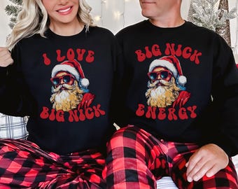 Funny Couples Christmas Sweaters Big Nick Energy Humorous Couples Matching Fun Holiday Apparel Adult Christmas Party Ugly Tee Shirt Sweater