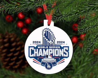 Dodgers World Series Champions 2024 honkbalornament voor kerstboom Los Angeles Dodgers Baseball World Series LAD