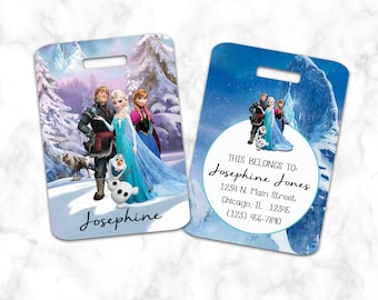 Princess Luggage Tag, Bag Tag, Frozen, Elsa, Anna, Personalized