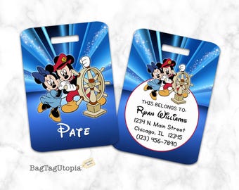 Sailor Mickey & Minnie Mouse-bagagelabel, bagagelabel, gepersonaliseerd