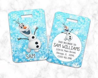 Olaf Luggage Tag, Bag Tag, Personalized