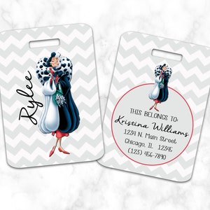 Cruella Deville  Luggage Tag, Bag Tag, Personalized