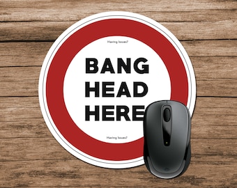 Bang Head Here Target Mouse Pad, Round