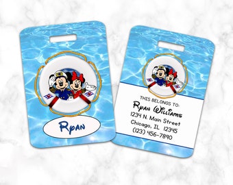 Cruise Mickey & Minnie Mouse-bagagelabel, bagagelabel, gepersonaliseerd