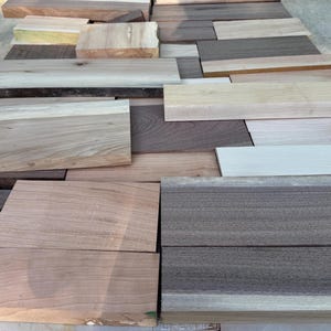 Hardwood Scraps, Kiln-Dried Wood Pieces Box for Crafts, DIY Projects, Jewelry, Turning, Carving | Black Walnut, Maple, Cherry, Oak, Hickory