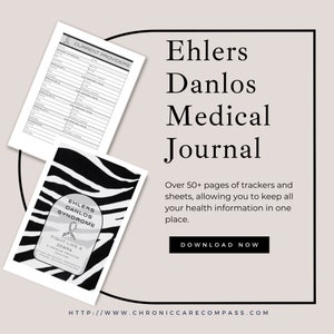 Ehlers Danlos Medical Journal - Chronic Illness, Symptom Tracker, Medical Binder, Digital Download