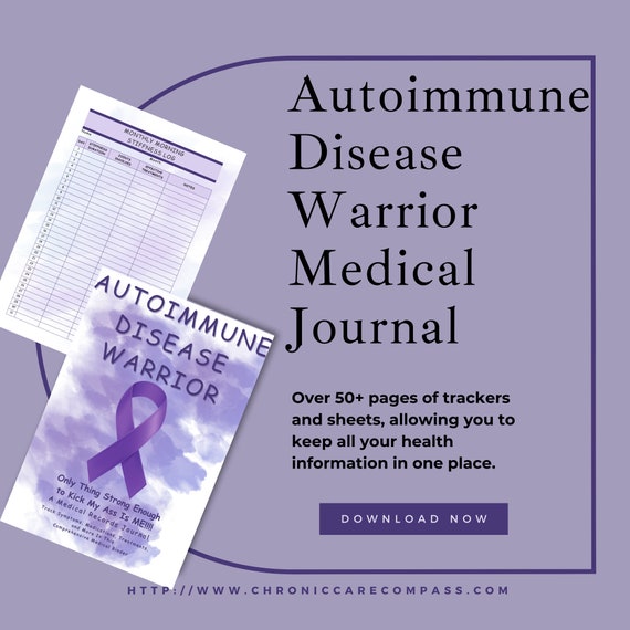 Autoimmune Disease Warrior Medical Binder, Medical Journal, Medical Planner, Chronic Illness, Digital Download, Printable