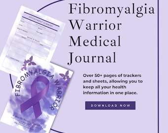 Fibromyalgia Warrior Medical Planner, Medical Binder, Medical Journal, Symptom Tracker, Digital Download, Printable, Chronic Illness