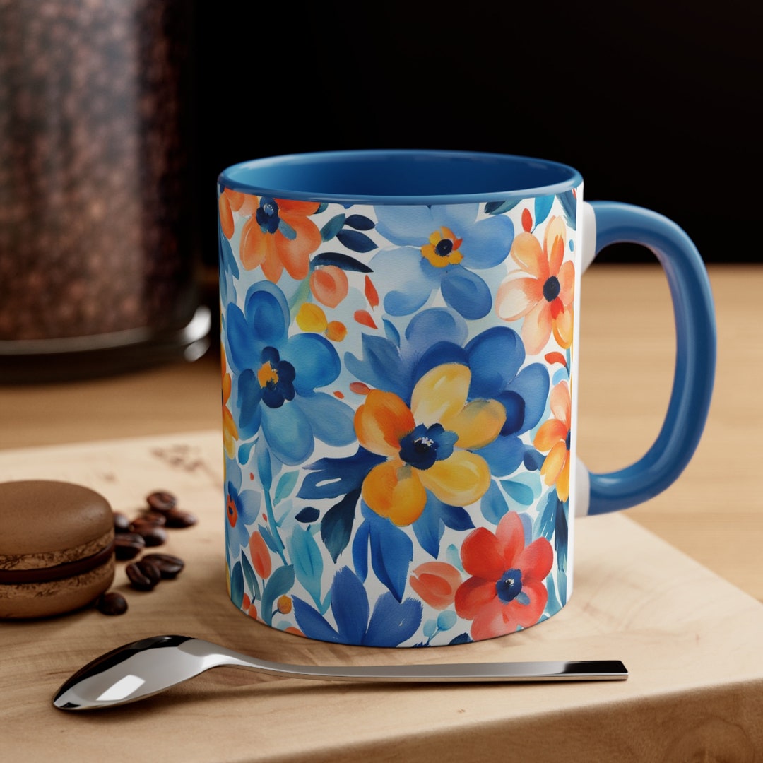 Floral Pop Pretty Mug Blue