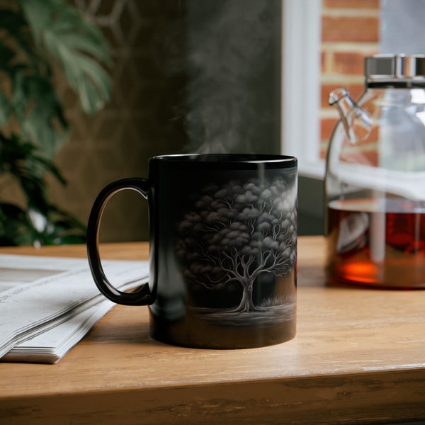 Mahogany Tree Mug, Mahogany Mug, Tree Coffee Mug, Tree Mug, Gift for Him, Gift for Her, Gift for Wife, Gift for Husband