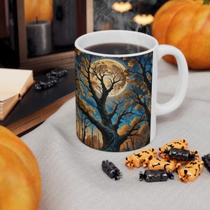 Harvest Moon Coffee Mug - Enchanting Moon Mug, Fall Coffee Mug, Autumn Coffee Mug, Moon Gift, Fall Gift, Autumn Gift
