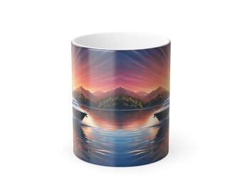 Boat Coffee Mug, Color Changing Mug, Boating Coffee Mug, Boat Mug, Color Changing Boat Mug, Boating Mug, Boating Gift, Boat Gift